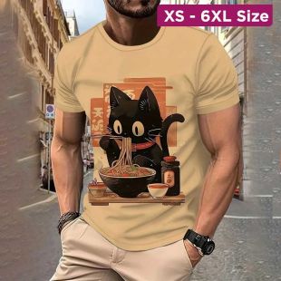 Cartoon Design Short Sleeve T-Shirt For Men