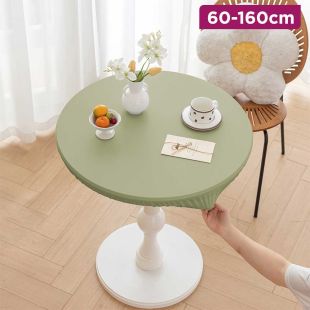 Elastic Leather Round Dining Table Cover
