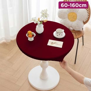 Elegant Elastic Leather Round Dining Table Cover