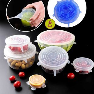 أغطية سيليكون مرنة للأوعية - 6 قطع