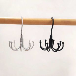 علاقة ملابس دوارة بخطافات متعددة الاستخدامات