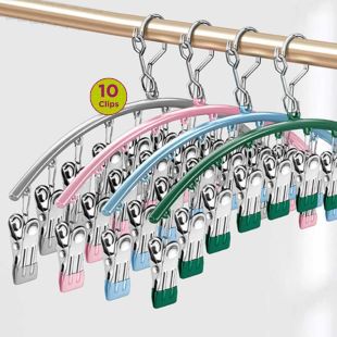 Stainless Steel Drying Rack with 10 Clips - 1 Pcs