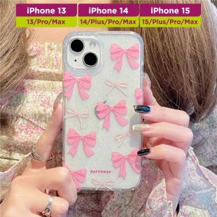 غطاء حماية لامع بتصميم فيونكة لطيفة لهاتف iPhone