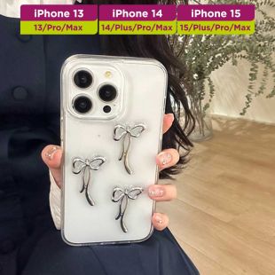 غطاء حماية بتصميم فيونكة ثلاثي الأبعاد لهاتف iPhone