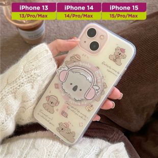 غطاء حماية لطيف بتصميم كوالا ومقبض بوب سوكيت لهاتف iPhone