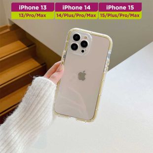 غطاء حماية شفاف بحواف مضيئة مقاوم للصدمات لهاتف iPhone