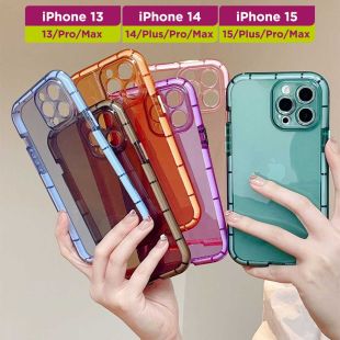 غطاء حماية شفاف ومضيء ومقاوم للصدمات لهاتف iPhone