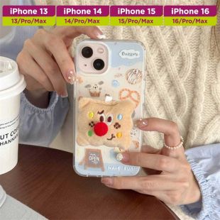 غطاء حماية مع ستاند برسمة كرتونية لأجهزة آيفون