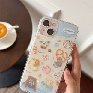 غطاء حماية برسمة كرتونية دونات لأجهزة آيفون