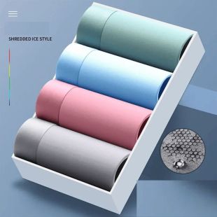 شورت داخلي مريح بألوان متنوعة للرجال - 4 حبة