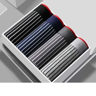 شورت داخلي مريح بألوان متنوعة للرجال - 4 حبة