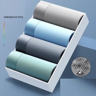 شورت داخلي مريح بألوان متنوعة للرجال - 4 حبة