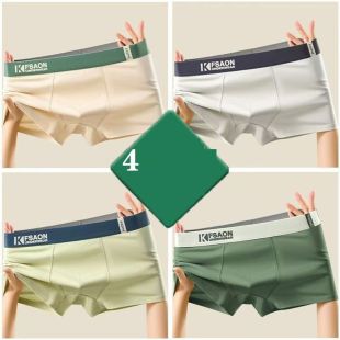 شورت داخلي بخصر متوسط بألوان متنوعة للرجال - 4 حبة