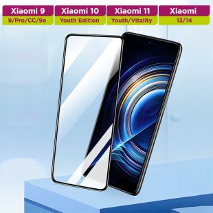 شاشة حماية كاملة بحافة سوداء لاجهزة شاومي