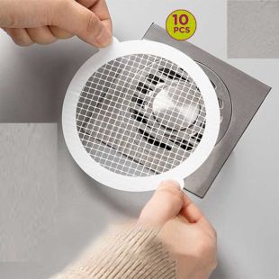 Round Disposable Floor Drain Hair Filter Cover 10 Pcs 