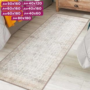 سجادة طولية نحيفة مضادة للانزلاق بطبعة ريترو أنيقة