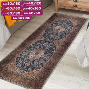 سجادة طولية نحيفة مضادة للانزلاق بطبعة ريترو فاخرة