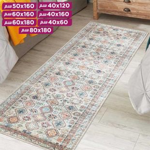 سجادة طولية نحيفة مضادة للانزلاق بطبعة ريترو أنيقة