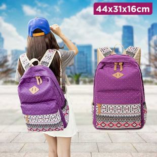 Trendy Canvas School and Travel Backpack