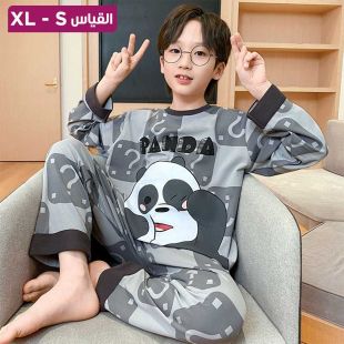 بيجامة خريفي من القطن بأكمام طويلة للأولاد