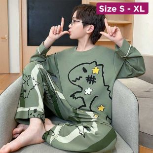 Stylish Long-Sleeve Autumn Cotton Pajama For Boys