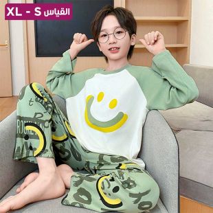 بيجامة خريفي من القطن بأكمام طويلة أنيقة للأولاد