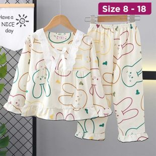 Classic Autumn Cotton Long-Sleeve Pajama For Girls