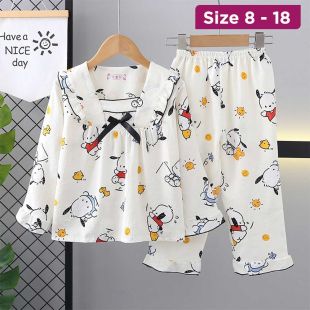 Classic Long-Sleeve Autumn Cotton Pajama For Girls