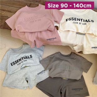 Casual Short Sleeve Sports Shorts 2Pcs Set For Kids