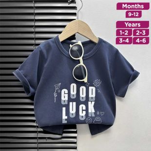 Good Luck Print Kids' Summer T-Shirt