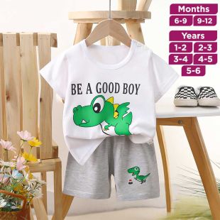 Dinosaur Pure Cotton Summer T-shirt and Shorts Set