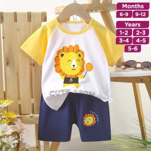 Lion Pure Cotton Summer T-shirt and Shorts Set