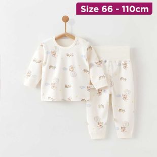 Elegant Autumn Cotton Pajama Korean Design Set For Kids