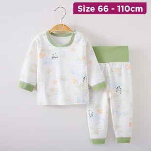Elegant Korean Design Autumn Cotton Pajama Set For Kids
