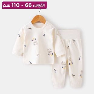 بيجامة أطفال قطنية أنيقة بأكمام وتصميم كورى