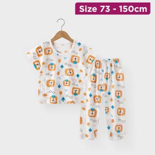 Cotton Short-Sleeved Korean Design Pajama Set For Kids