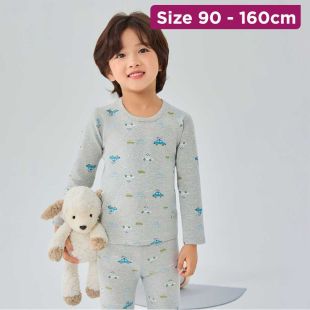 Police Car Didi Ribbed Cotton Pajama With Sleeves For Kids