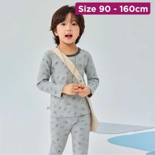 Milk Bread Ribbed Cotton Pajama With Sleeves For Kids