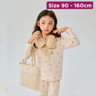 Little Pumpkin Ribbed Cotton Pajama With Sleeves For Kids