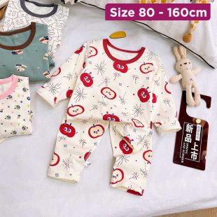 Boys Cotton Pajama Set with Red Faces Prints