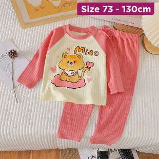 Boys Cotton Pajama Set Adorable Cat