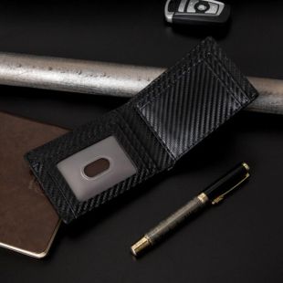 محفظة جلد طبيعي مع حافظة AirTag للرجال