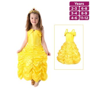 Princess Belle Character-Inspired Costume Dress for Girls