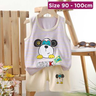Two-Piece Outfit with Cartoon Puppy Design for Kids 