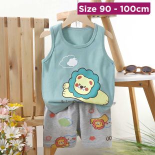 Two-Piece Outfit with Little Lion Design for Kids 