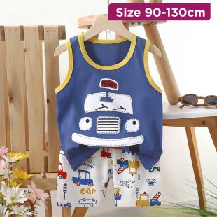 Two-Piece Outfit with School Bus Design for Kids 