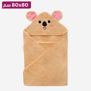 بطانية بغطاء رأس بتصميم Brown Koala لحديثي الولادة - 80 × 80 سم