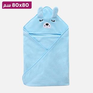 بطانية بغطاء رأس بتصميم Puppy لحديثي الولادة - 80 × 80 سم