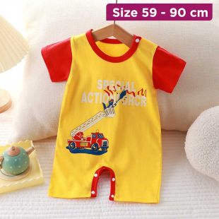 Newborn Pure Cotton Open-Bottom Crawler Outfit