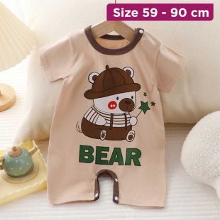 Baby Pure Cotton Crawler Outfit with Open-Bottom